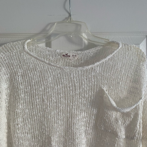 Hollister sheer cropped sweater top cream - Picture 3 of 4